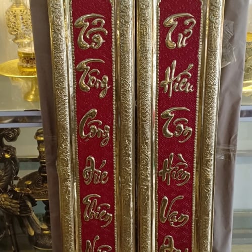 Mẫu hoành phi câu đối bằng đồng HH-0029