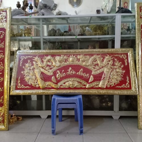 Mẫu hoành phi câu đối bằng đồng HH-0029