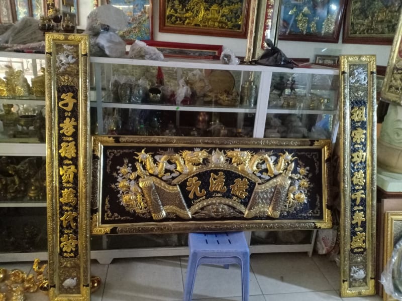 Mẫu hoành phi câu đối bằng đồng HH-0029