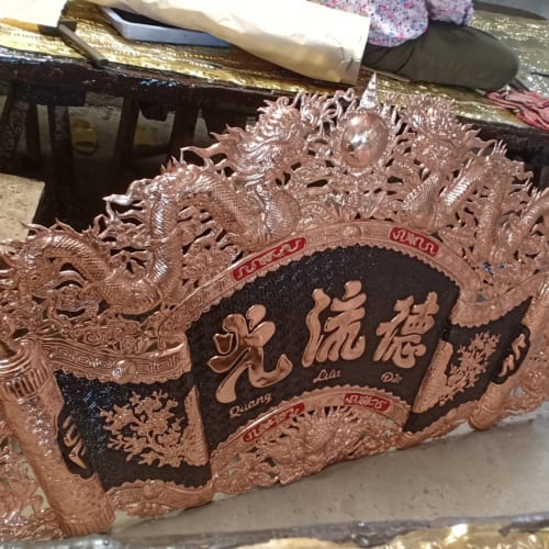 Mẫu hoành phi câu đối bằng đồng HH-0029