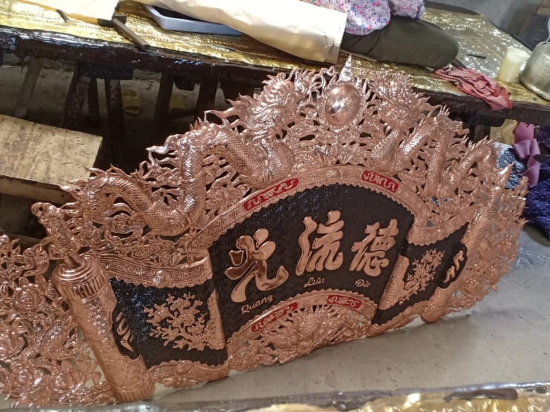Mẫu hoành phi câu đối bằng đồng HH-0029
